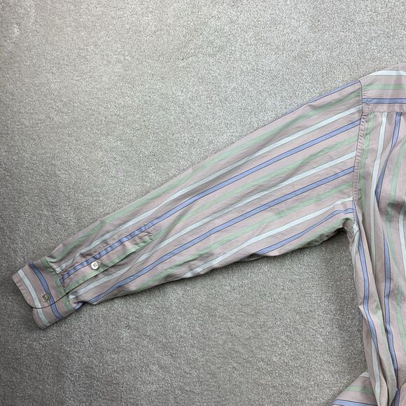Ermenegildo Zegna Men's Striped Button Front Dress Shirt Size Large - Picture 13 of 16
